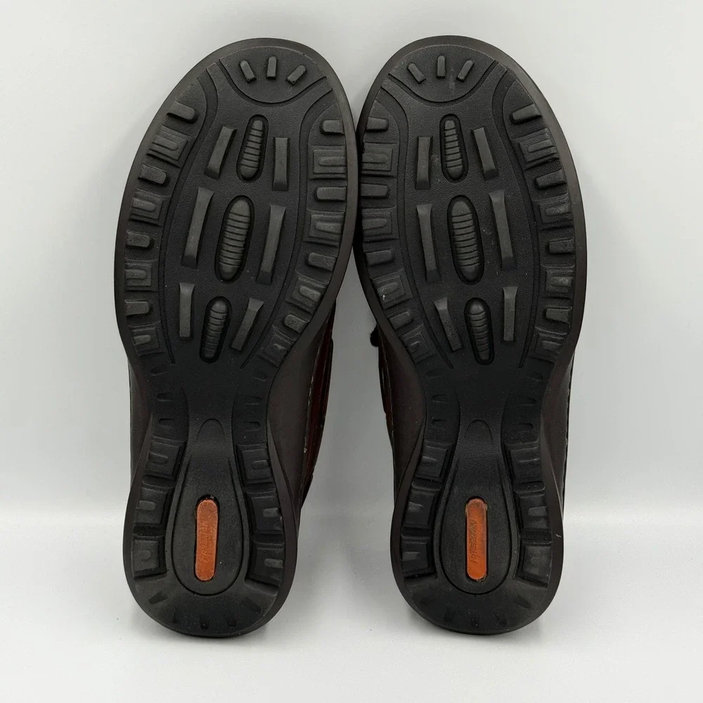 Freeman Free Flex Mens Brown Leather Boat Shoes Moc Toe Casual Loafers‎